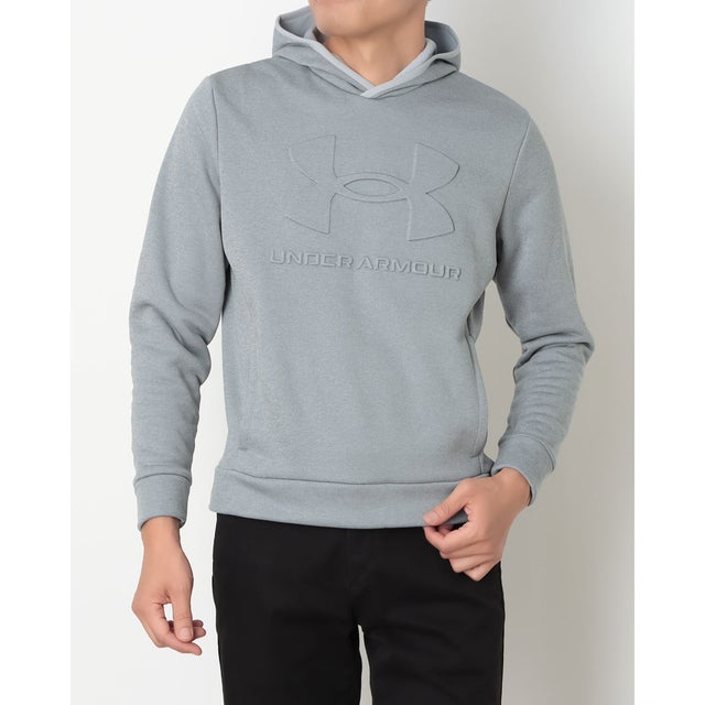 メンズ スウェットパーカー UAアーマーフリース エンボス フーディー 6013732 （Mod Gray /  / Mod Gray）