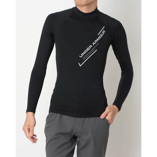 メンズ フィットネス 長袖コンプレッションインナー UAコールドギア グラフィック ロングスリーブ Tシャツ 6020333 （Black /  /）