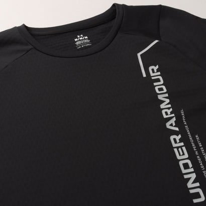 メンズ フィットネス 長袖コンプレッションインナー UAグリッド グラフィック ロングスリーブ Tシャツ 6020331 （Black /  /）｜詳細画像