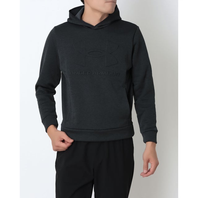メンズ スウェットパーカー UAアーマーフリース エンボス フーディー 6013732 （Black /  / Black）