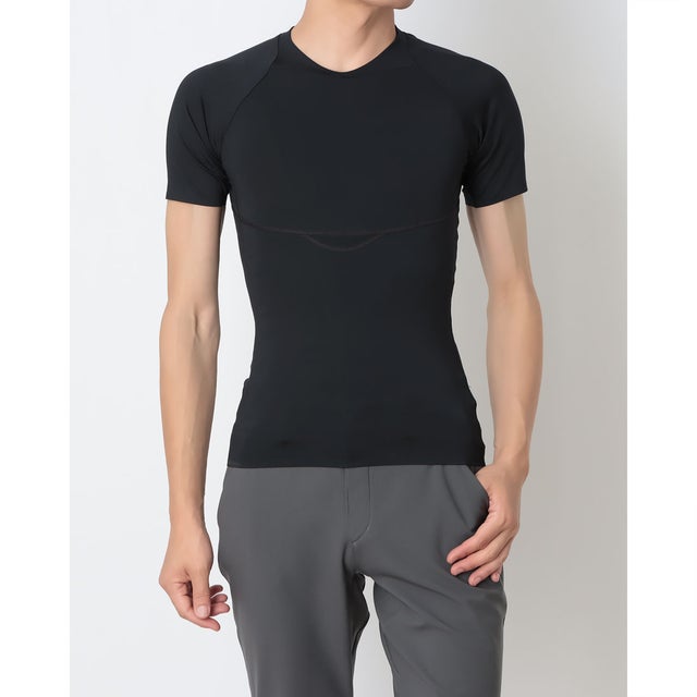 メンズ フィットネス 半袖コンプレッションインナー UAプレステージ フィッティド ショートスリーブ シャツ 6016728 （Black /  /）