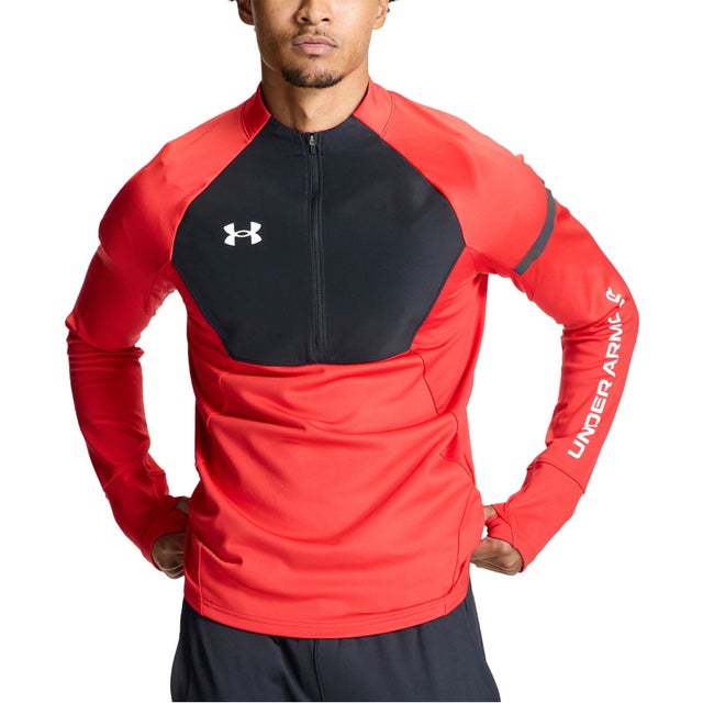 UA コールドギアプロ1/4ジップシャツ COLDGEAR PRO 1/4 ZIP SHIRT メンズ 長袖 トップ （600 RED//）