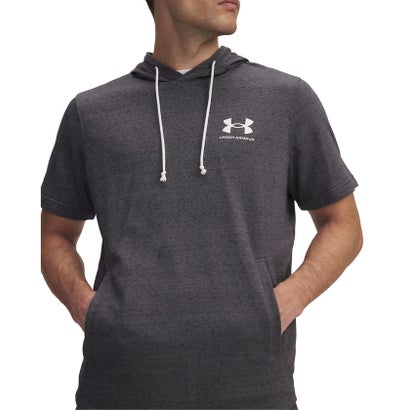 アンダーアーマー/メンズ/UA RIVAL TERRY LEFT CHEST SHORT SLEEVE HOODIE （Castlerock /  / Onyx White）｜詳細画像