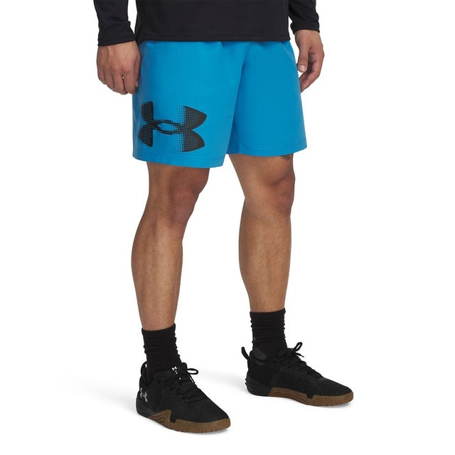 /メンズ/UA TECH WOVEN GRAPHIC SHORTS （Ether Blue /  / Black）