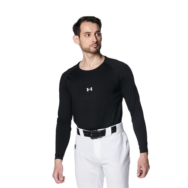/メンズ/UA HEATGEAR COMFORT FITTED LONG SLEEVE CREW NECK SHIRT （Black / /）