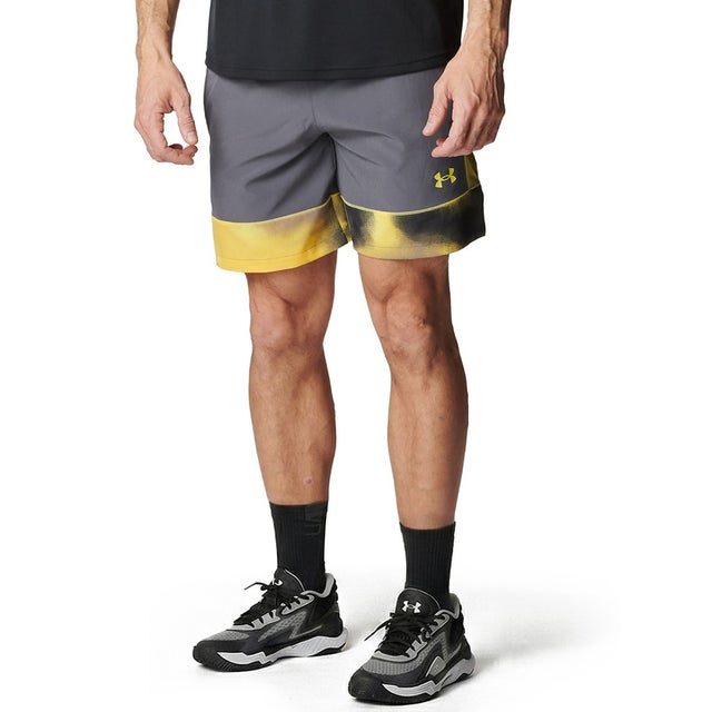 /メンズ/UA DREAMERS WOVEN SHORTS （Castlerock / Lumin Yellow / Lumin Yellow）