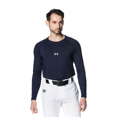 アンダーアーマー UNDER ARMOUR アンダーアーマー/メンズ/UA HEATGEAR COMFORT FITTED LONG SLEEVE CREW NECK SHIRT （Midnight Navy / /）｜詳細画像