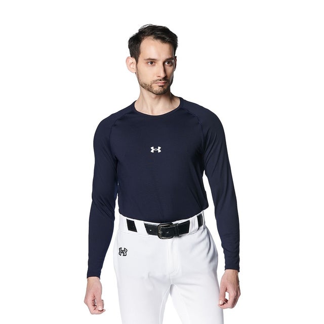 /メンズ/UA HEATGEAR COMFORT FITTED LONG SLEEVE CREW NECK SHIRT （Midnight Navy / /）