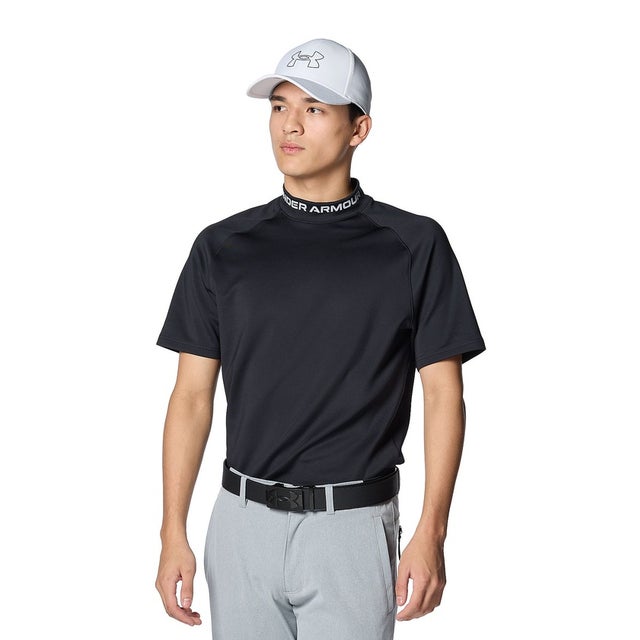 /メンズ/UA Wordmark SS Mock Shirt （Black /  / Halo Gray）