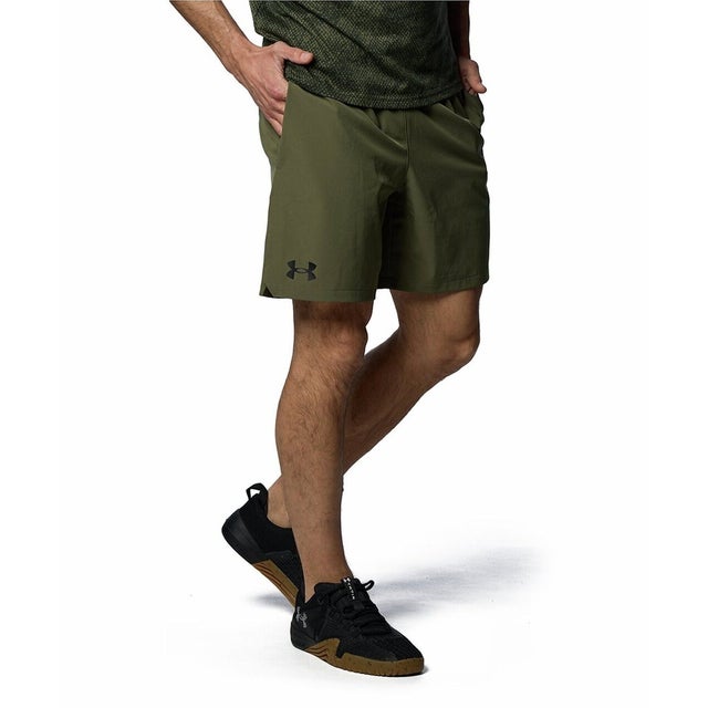 /メンズ/UA WOVEN 7 INCH SHORTS （Marine OD Green /  /）