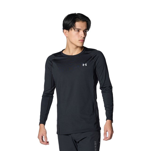/メンズ/UA HG Fitted LS Crew NV （Black /  / Mod Gray）