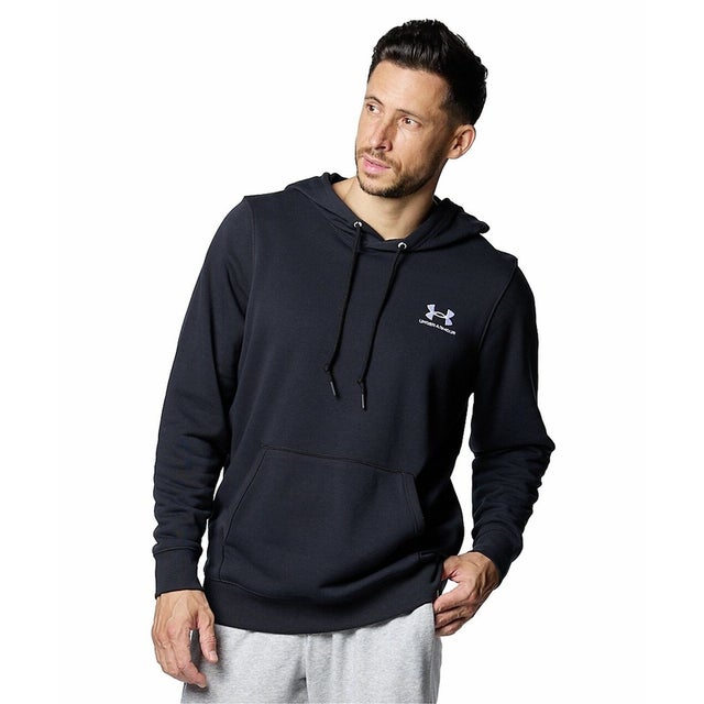 /メンズ/UA ESSENTIAL TERRY HOODIE （Black /  / White）