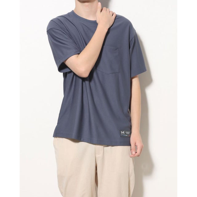 
                    メンズ 半袖Tシャツ UA OVER SIZE POCKET T-SHIRT 1378636 （Downpour Gray /  /）