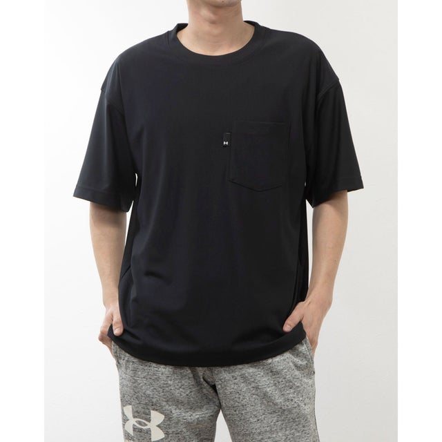 
                    メンズ 半袖Tシャツ UAオーバーサイズ ポケットTシャツ 1385496 （Black /  /）