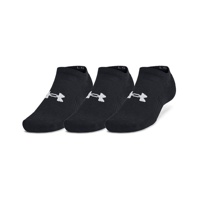 /UA TC 3pk No Show （Black / Black / White）