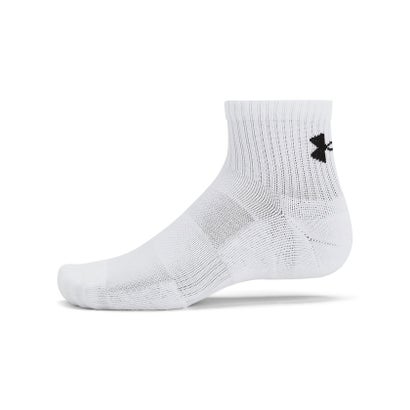 アンダーアーマー/UA TRAINING COTTON QUARTER SOCKS (3P) （White / White / Black）｜詳細画像