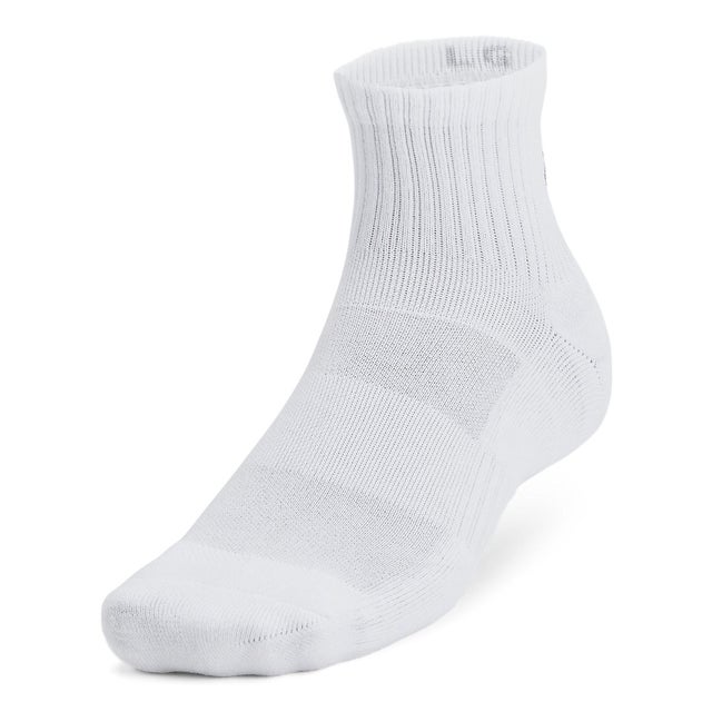 /UA TRAINING COTTON QUARTER SOCKS (3P) （White / White / Black）