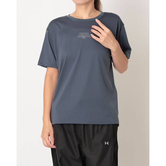 レディース 半袖機能Tシャツ UAテック グラフィック ボックス ショートスリーブ Tシャツ 6016800 （Downpour Gray /  /）