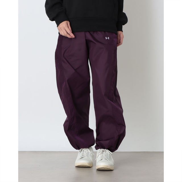 レディース ウインドパンツ UAアイコン ウーブン パンツ 6013532 （Purple Echo /  / White）