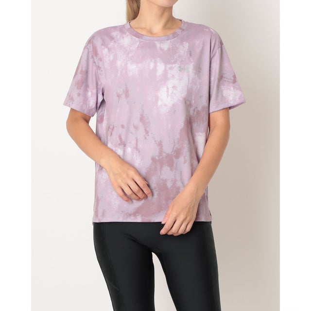 レディース フィットネス 半袖Tシャツ UAテック プリント ショートスリーブ Tシャツ 6020401 （Purple Prime）
