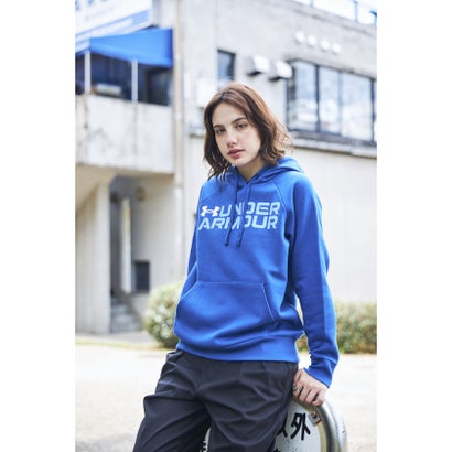 アンダーアーマー UNDER ARMOUR アンダーアーマー/レディス/F24 UA RIVAL FLEECE WORDMARK HOODIE （Tech Blue /  / White）｜詳細画像
