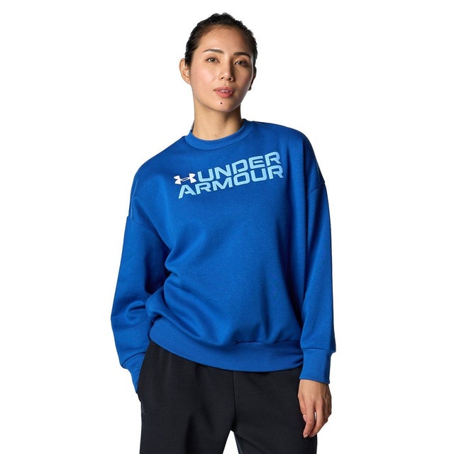 /レディス/F24 UA RIVAL FLEECE GRAPHIC OS BL CREW （Tech Blue /  / White）