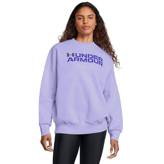 /レディス/F24 UA RIVAL FLEECE GRAPHIC OS BL CREW （Salt Purple /  / Black）