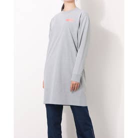 レディース 長袖Tシャツ UA Cotton Oversized LS Dress 1369328 （グレー）