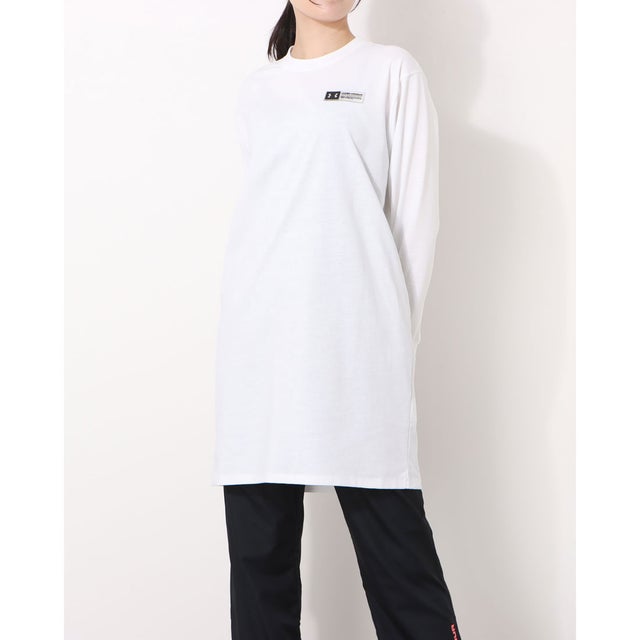 
                    レディース 長袖Tシャツ UA Cotton Oversized LS Dress 1369328 （ホワイト）