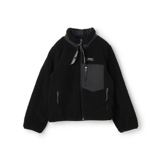 【120-150cm】TAION リバーシブルボア ダウンジャケット(UNISEX) （アイボリー×ブラック）