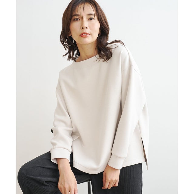 BEAUTY FORM JERSEY サイドスリット プルオーバー （グレージュ）
