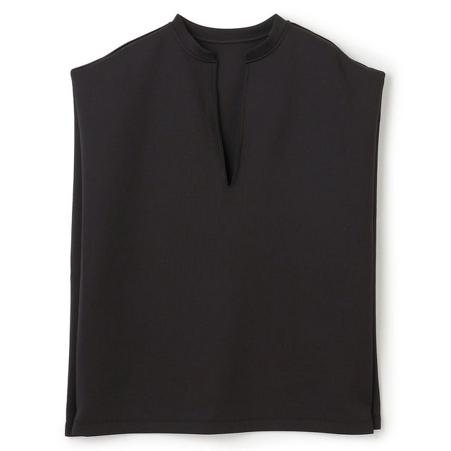 【接触冷感/UVカット】BEAUTY FORM JERSEY Light キーネックトップス （ブラック）