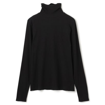 【暖かさ＆着心地の良さで大ヒット】コットンカシミヤ タートルネックカットソー （ブラック）｜詳細画像