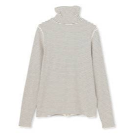 【暖かさ＆着心地の良さで大ヒット】コットンカシミヤ タートルネックカットソー （[NEW]ボーダー）
