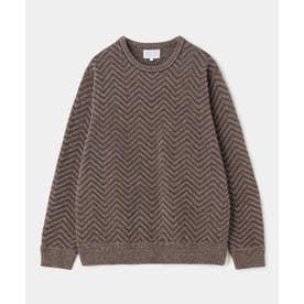 モールウールヘリンボーンジャガードニット （グレー系）