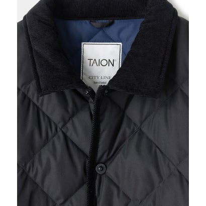 TAION シティ パイピングカラー ダウンカーディガン リラックスルーズ （ダークグレー）｜詳細画像