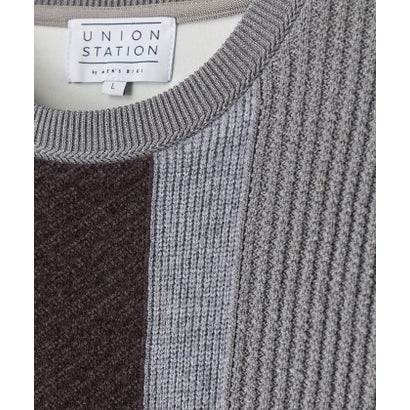 ユニオンステーション UNION STATION ダンボール×異素材コンビ カラーブロックスウェット （グレー系）｜詳細画像