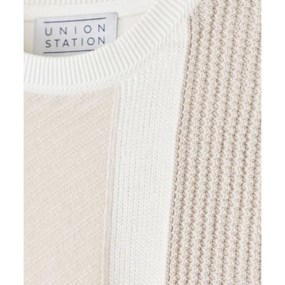 ユニオンステーション UNION STATION ダンボール×異素材コンビ カラーブロックスウェット （グレー系）｜詳細画像