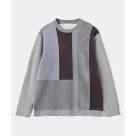 ダンボール×異素材コンビ カラーブロックスウェット （グレー系）
