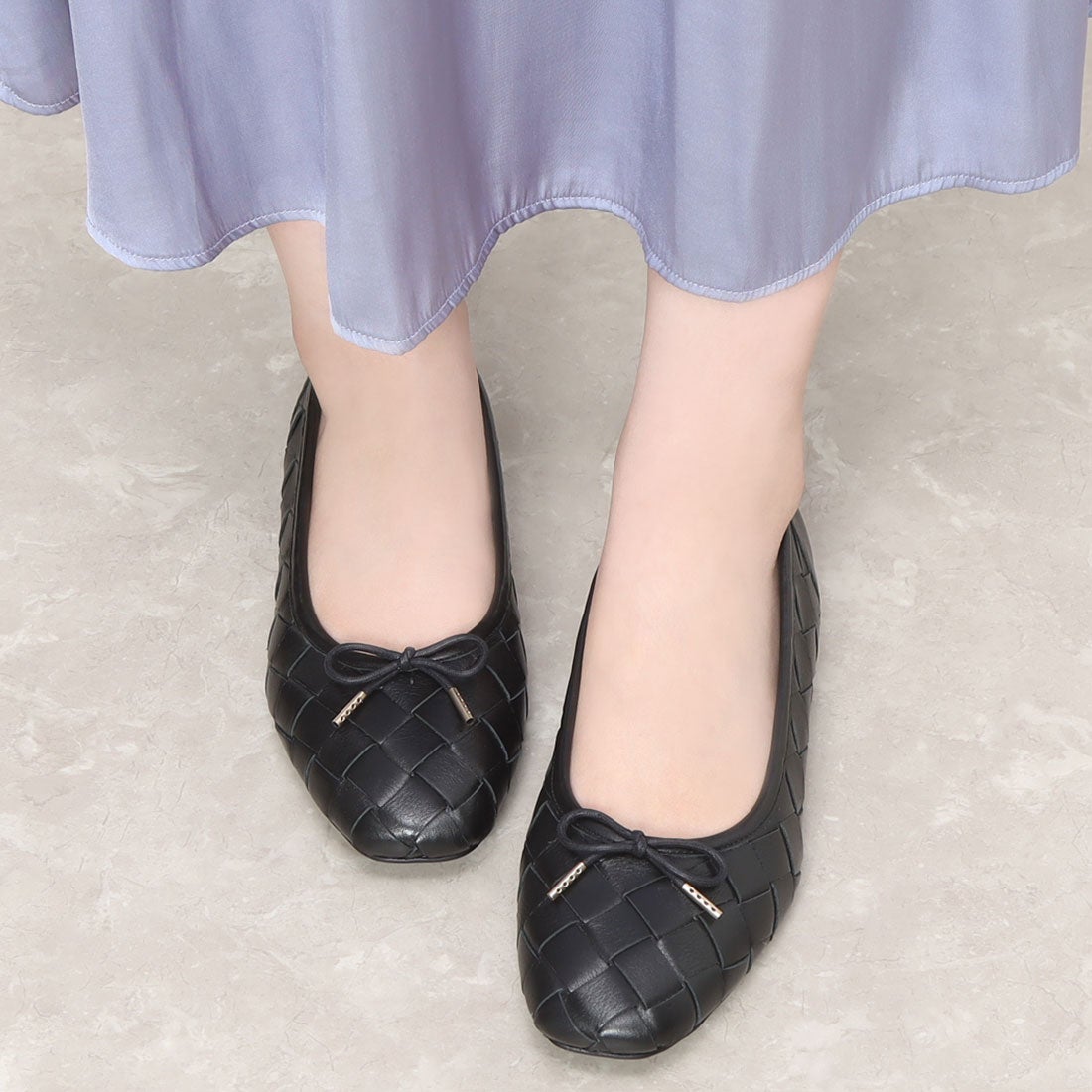 アンリーフ unReef リボンモチーフメッシュカッターパンプス 