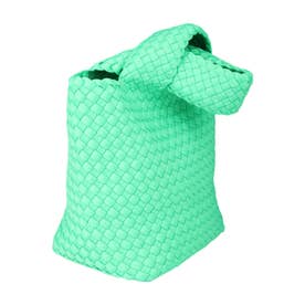 手編みテクスチャのハンドトートバッグ リラックス&通勤に合わせるおしゃれな万能バッグ （Green）