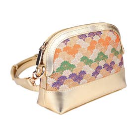 レトロ和風花卉刺繍ハーフシート貝殻バッグ おしゃれなハーフシートレディースバッグ （西陣 MARUCHI HANA）