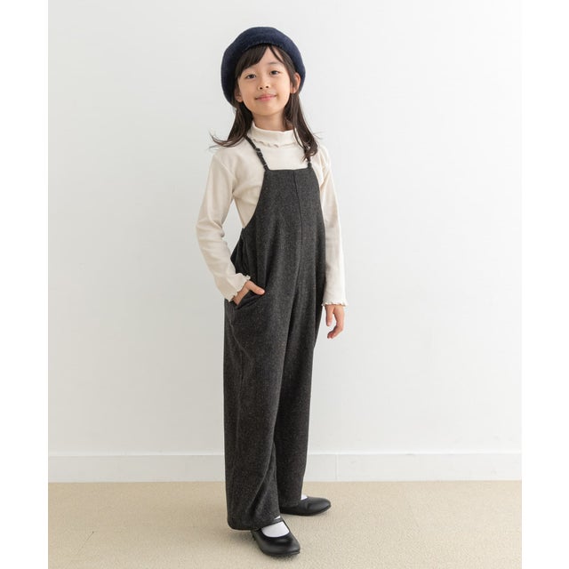 『親子リンク』ネップツイードサロペット(KIDS) （CHARCOAL）