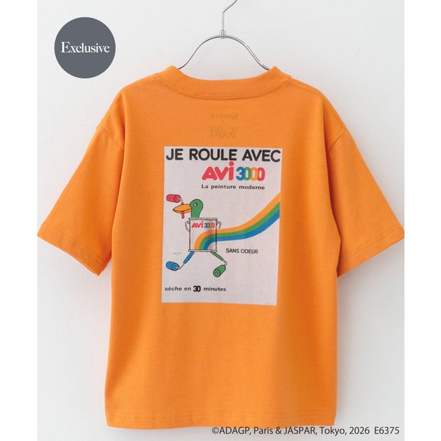 『別注』Savignac×DOORS プリントTシャツ(KIDS) （オレンジ）
