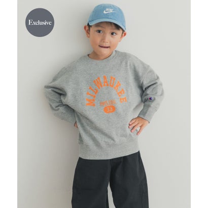 アーバンリサーチ ドアーズ URBAN RESEARCH DOORS 『別注』Champion×DOORS フロッキープリント SWEATSHIRTS(KIDS) （アイボリー）｜詳細画像