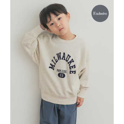アーバンリサーチ ドアーズ URBAN RESEARCH DOORS 『別注』Champion×DOORS フロッキープリント SWEATSHIRTS(KIDS) （グレー）｜詳細画像