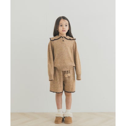 アーバンリサーチ ドアーズ URBAN RESEARCH DOORS 『セットアップ対応』 襟フリルニット(KIDS) （ベージュ）｜詳細画像