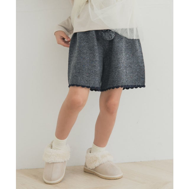 『セットアップ対応』 ニットキュロットパンツ(KIDS) （グレー）