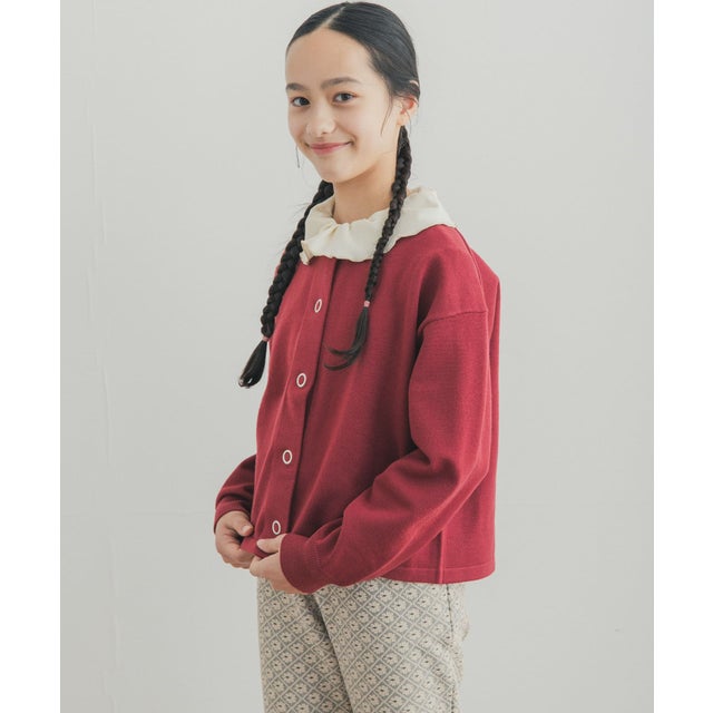 『WEB/一部店舗限定カラー』『150サイズ』『親子リンク』『UR TECH』200日ニットカーディガン(KIDS) （レッド系その他）