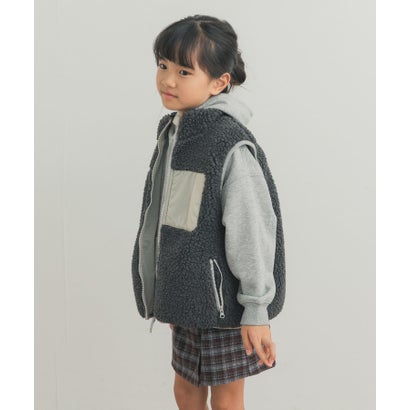 リバーシブルボアベスト(KIDS) （ブラック系その他）｜詳細画像